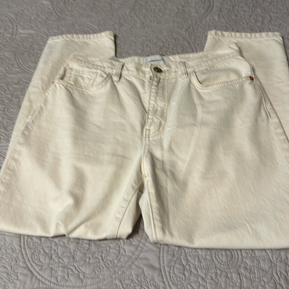 Current/Elliott The Vintage Cropped Slim Off white size 27